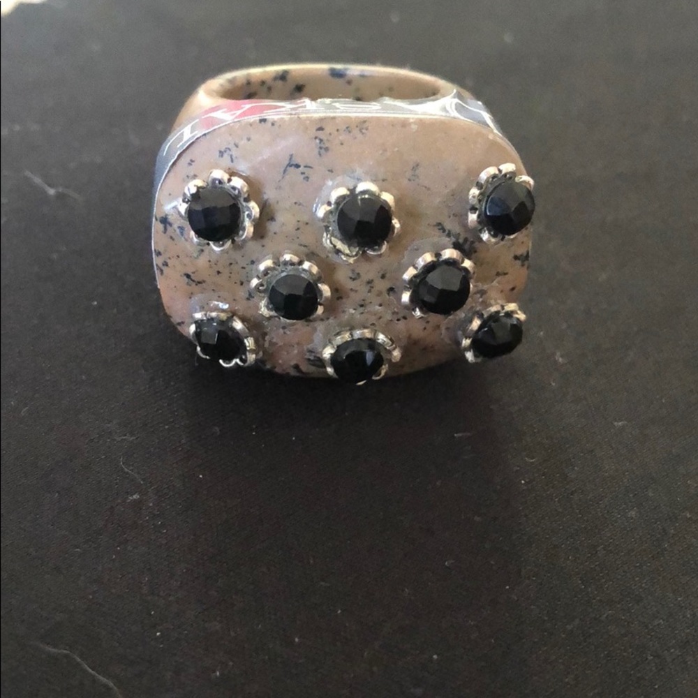 Jasper onyx Sterling silver ring